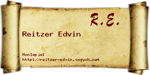 Reitzer Edvin névjegykártya